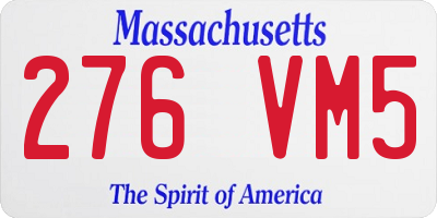 MA license plate 276VM5