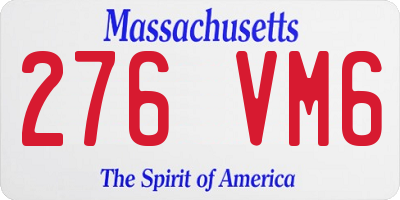 MA license plate 276VM6