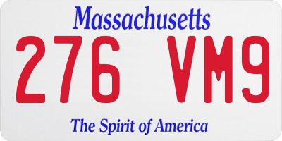 MA license plate 276VM9