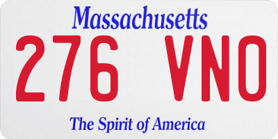 MA license plate 276VN0
