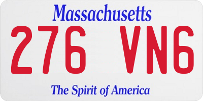 MA license plate 276VN6