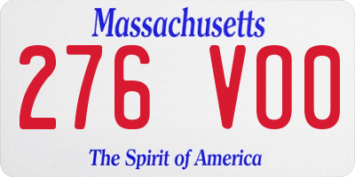 MA license plate 276VO0