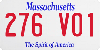 MA license plate 276VO1