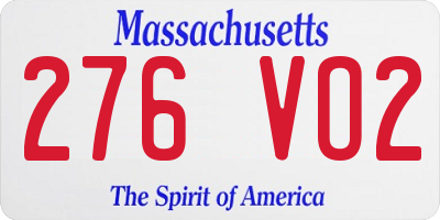 MA license plate 276VO2