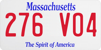 MA license plate 276VO4