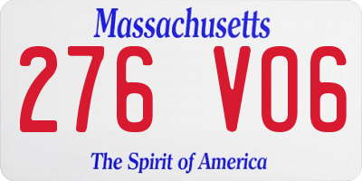 MA license plate 276VO6