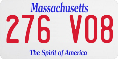 MA license plate 276VO8