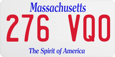 MA license plate 276VQ0