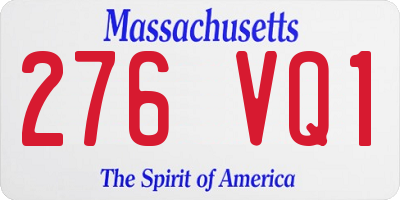 MA license plate 276VQ1