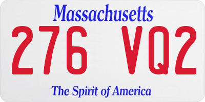 MA license plate 276VQ2