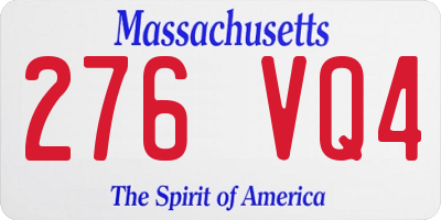 MA license plate 276VQ4