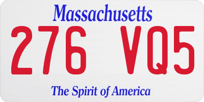 MA license plate 276VQ5