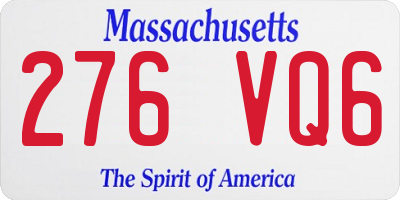 MA license plate 276VQ6