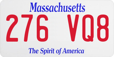 MA license plate 276VQ8