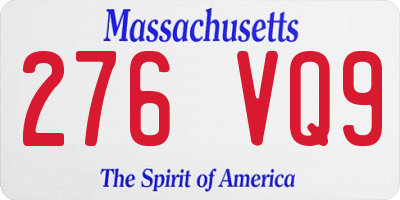 MA license plate 276VQ9