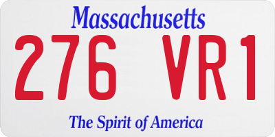 MA license plate 276VR1