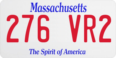 MA license plate 276VR2