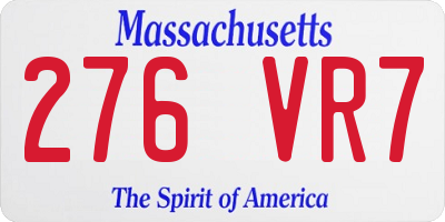 MA license plate 276VR7