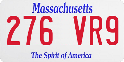 MA license plate 276VR9