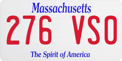 MA license plate 276VS0