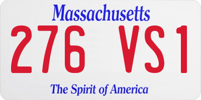 MA license plate 276VS1