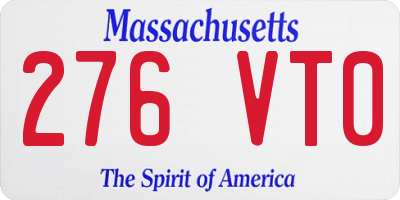 MA license plate 276VT0