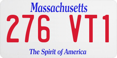 MA license plate 276VT1
