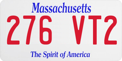 MA license plate 276VT2