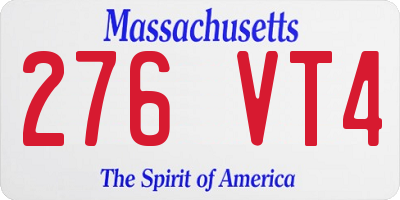 MA license plate 276VT4