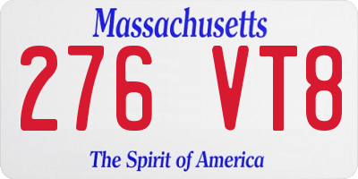 MA license plate 276VT8