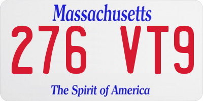 MA license plate 276VT9