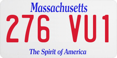 MA license plate 276VU1
