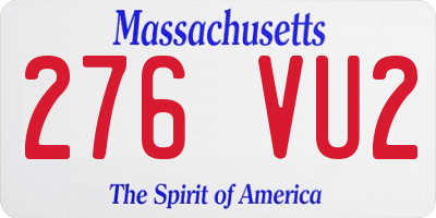 MA license plate 276VU2