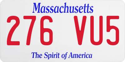 MA license plate 276VU5