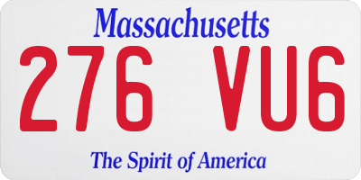MA license plate 276VU6