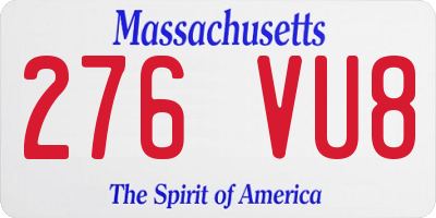 MA license plate 276VU8