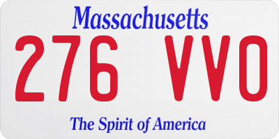 MA license plate 276VV0