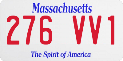MA license plate 276VV1