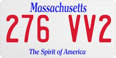 MA license plate 276VV2