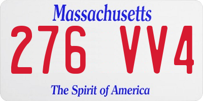 MA license plate 276VV4