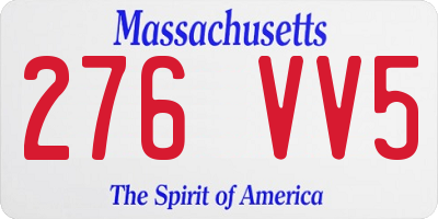MA license plate 276VV5