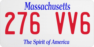MA license plate 276VV6