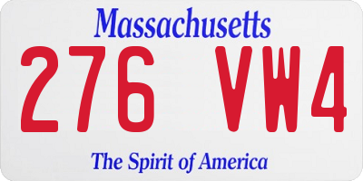 MA license plate 276VW4