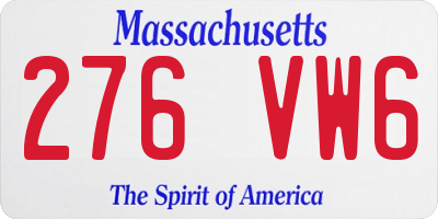 MA license plate 276VW6