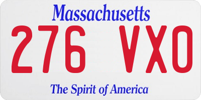 MA license plate 276VX0