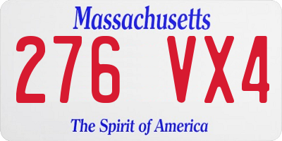 MA license plate 276VX4
