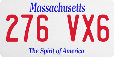 MA license plate 276VX6