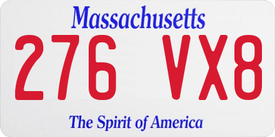 MA license plate 276VX8
