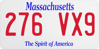 MA license plate 276VX9