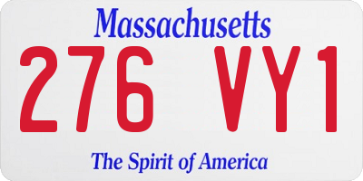 MA license plate 276VY1